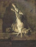 Jean Baptiste Simeon Chardin Dead Rabbit with Hunting Gear (mk05) Spain oil painting reproduction